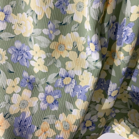 Vintage Pastel Green Floral Midi Skirt - Picture 5 of 9